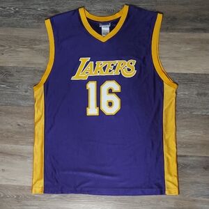 NBA Lakers Purple and Gold Jersey - 16 Gasol - XL